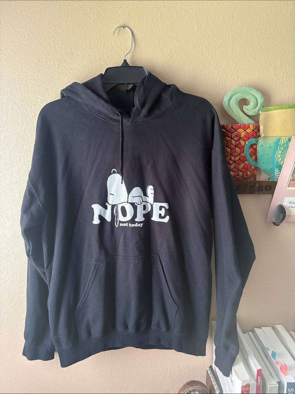 No Brand Black 'NOPE' Graphic Hoodie - Men's Pullover Sweatshirt